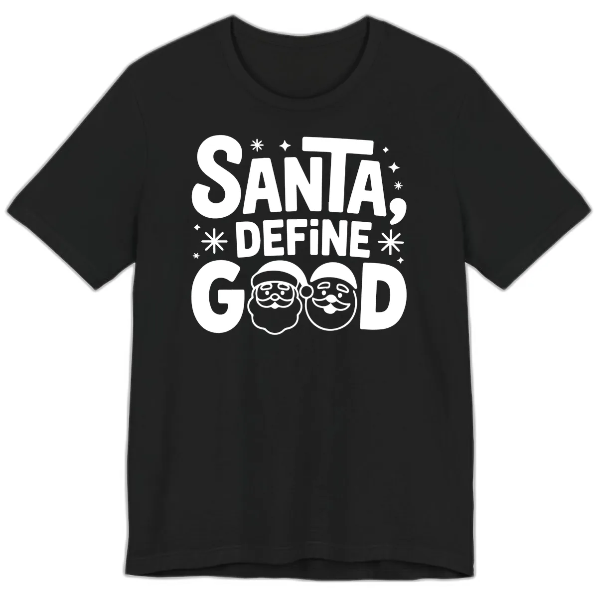 Santa Define Good Christmas Graphic Premium T-Shirt in Black