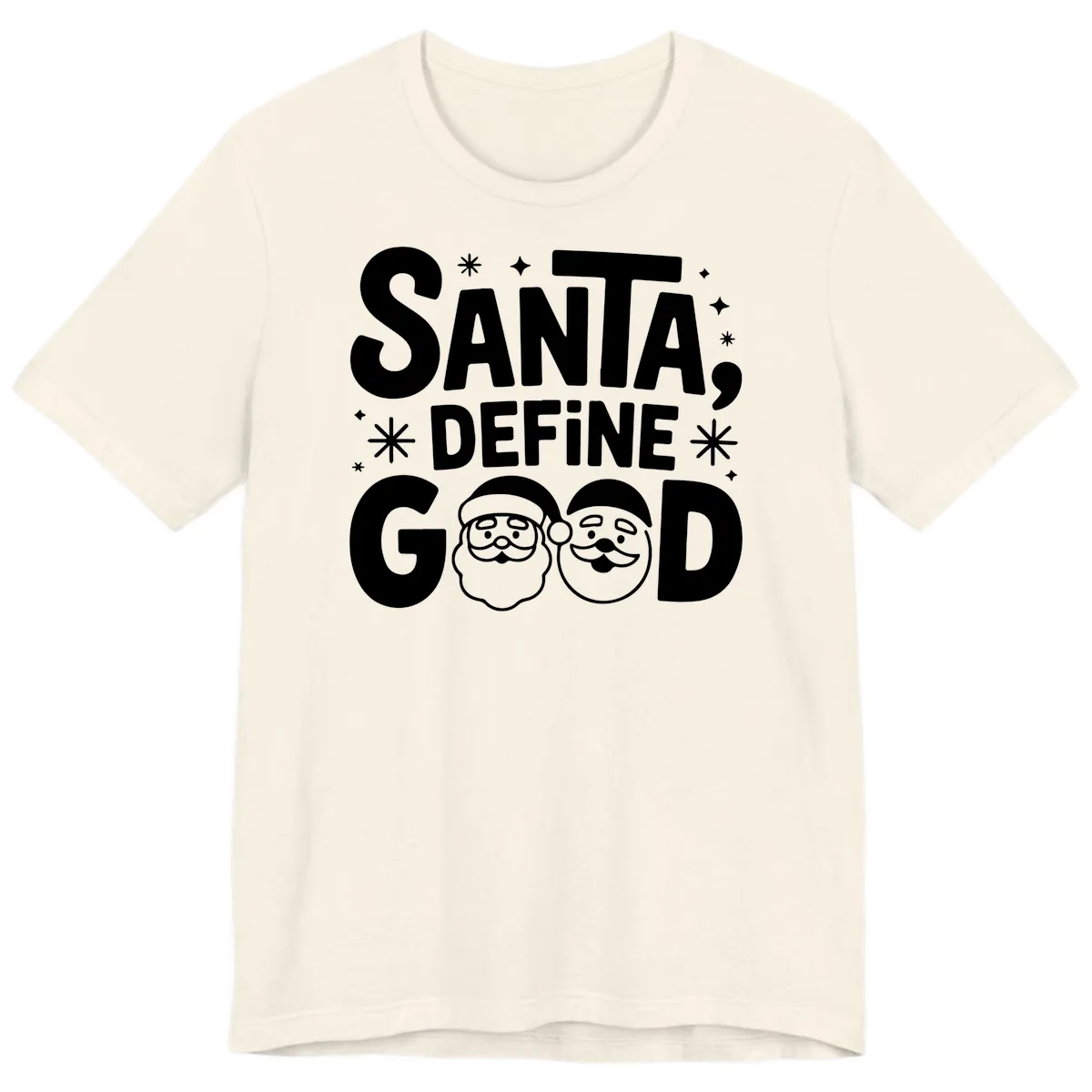 Santa Define Good Christmas Graphic Premium T-Shirt in Natural
