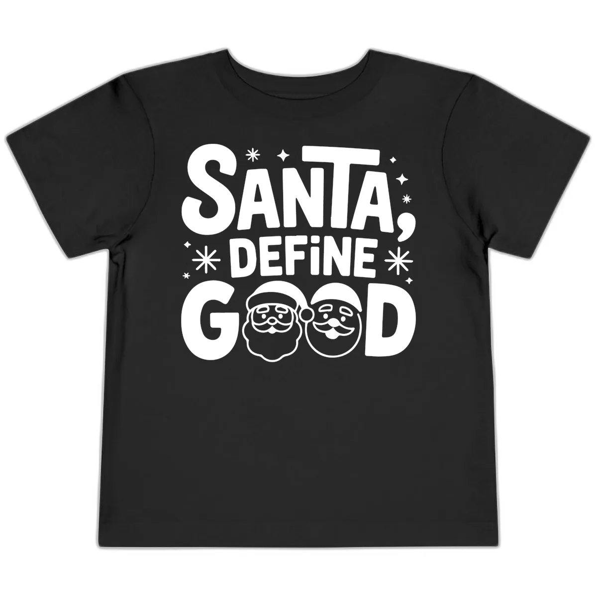 Santa Define Good Christmas Graphic Toddler T-Shirt in Black