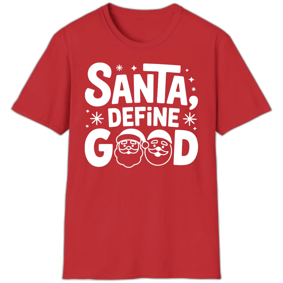 Santa Define Good Christmas Graphic T-Shirt in Red