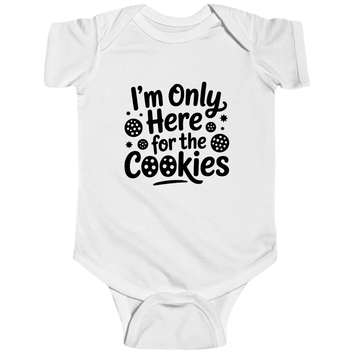I'm Only Here For The Cookies Baby Onesie in White