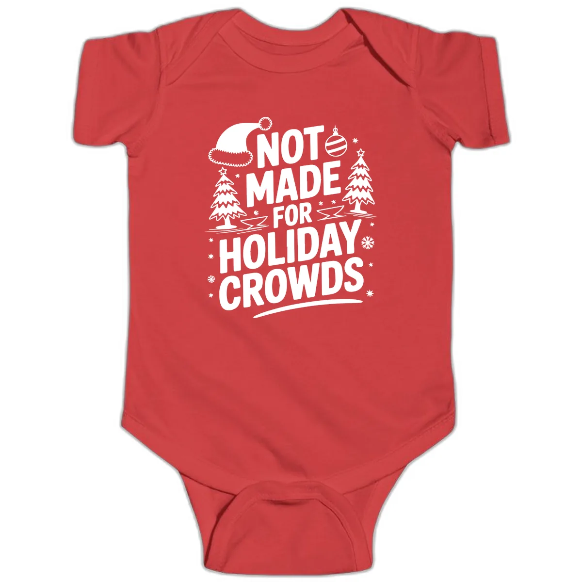 Not Made For Holiday Crowds Design Baby Onesie in Red