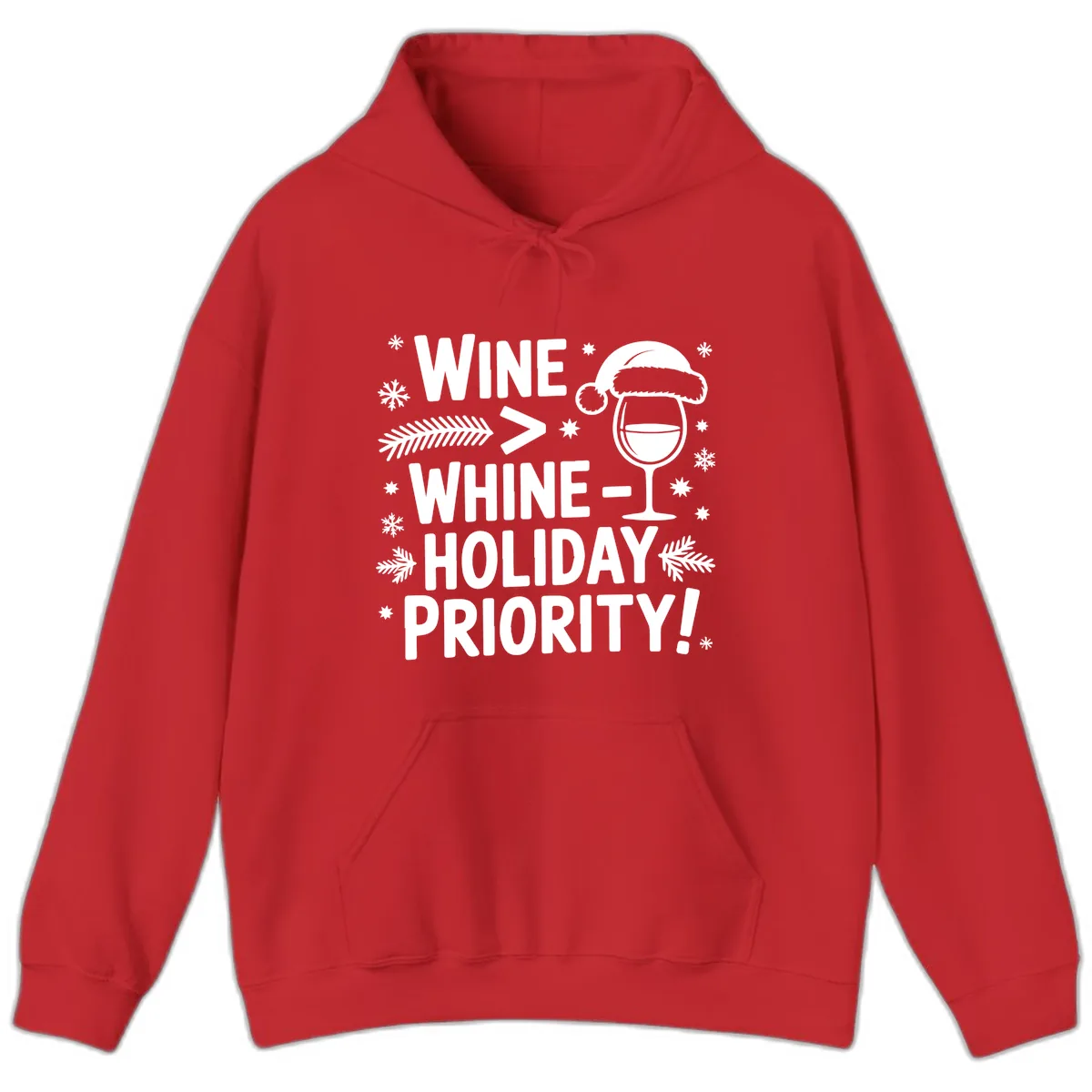 Wine Holiday Priority Graphic Hoodie in Red