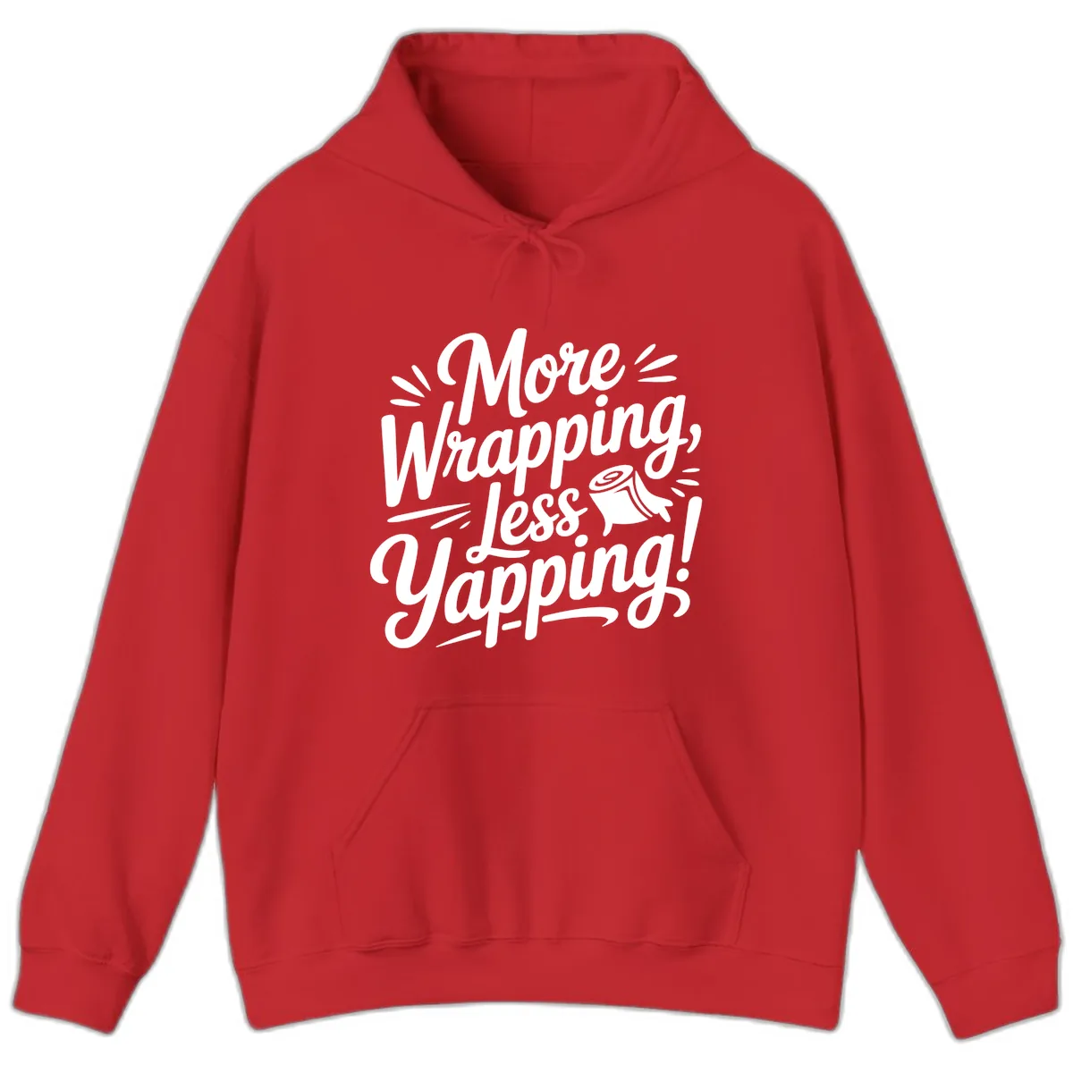 More Wrapping Less Yapping Typography Hoodie in Red