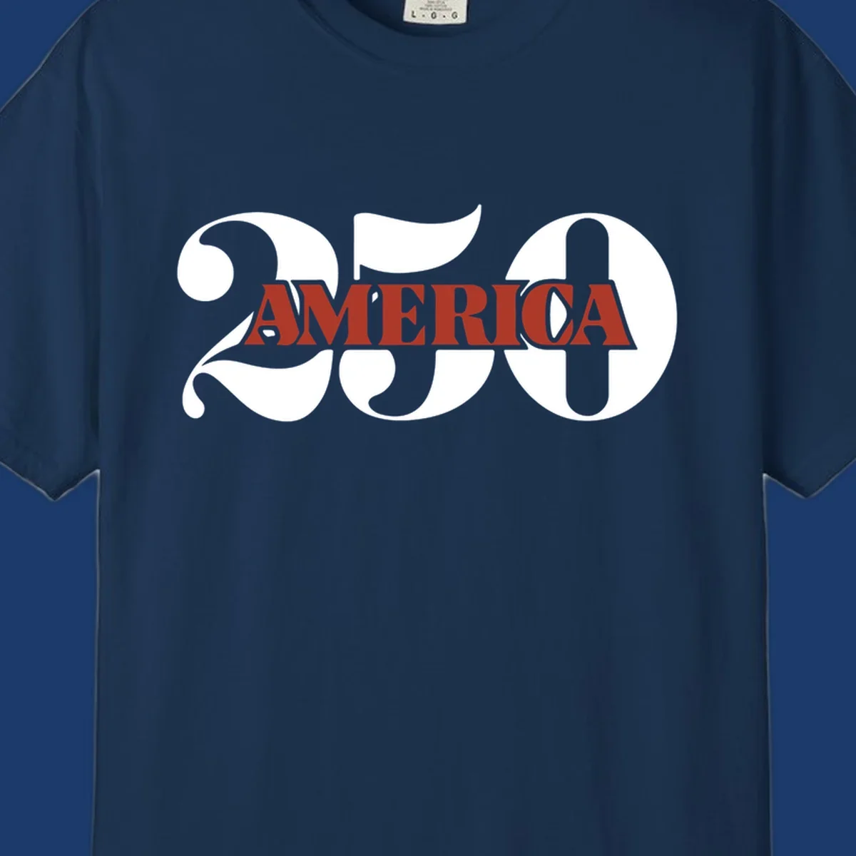 Bold typography design for America's 250th anniversary celebration, featuring '250' and 'AMERICA'.