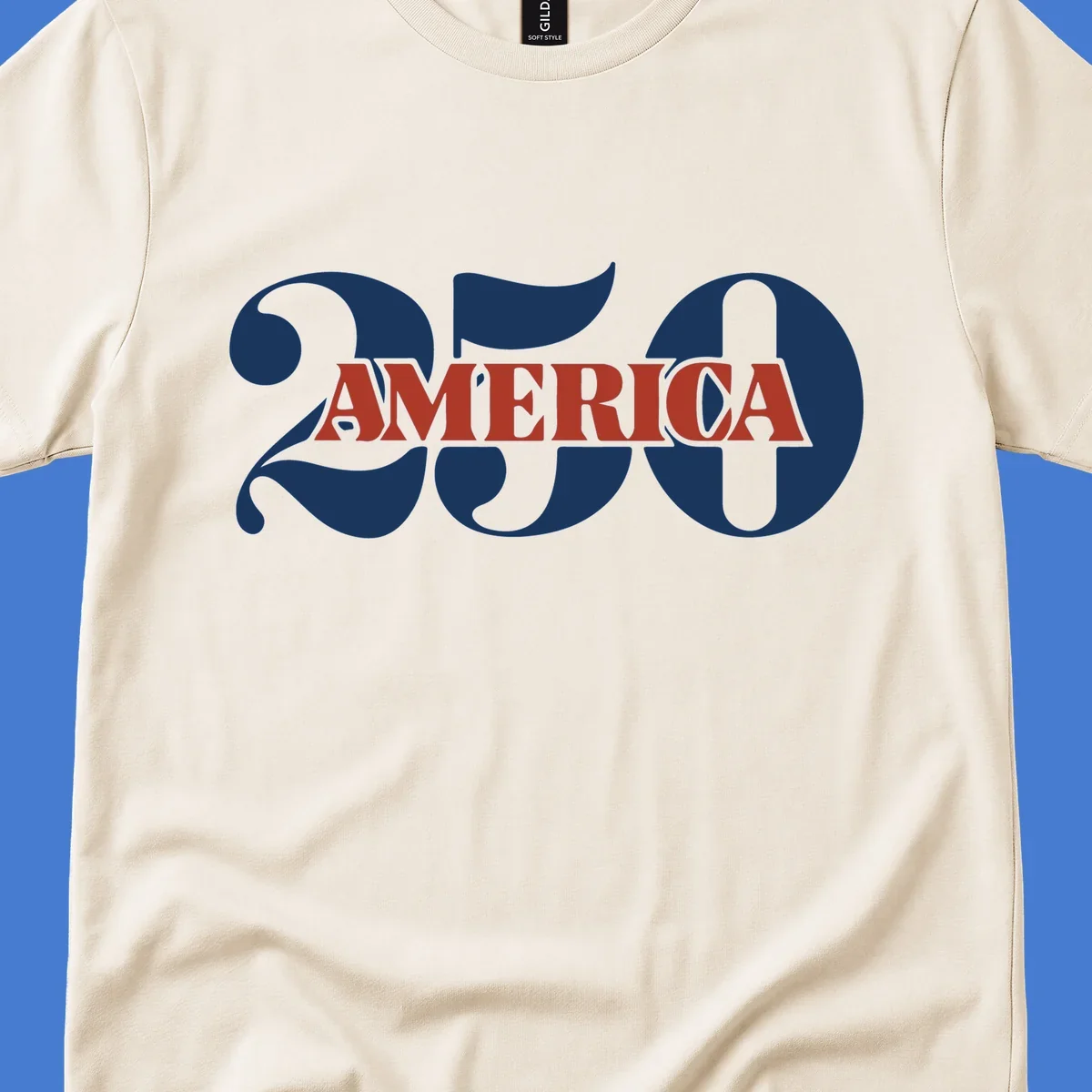 Bold typography design for America's 250th anniversary celebration, featuring '250' and 'AMERICA'.