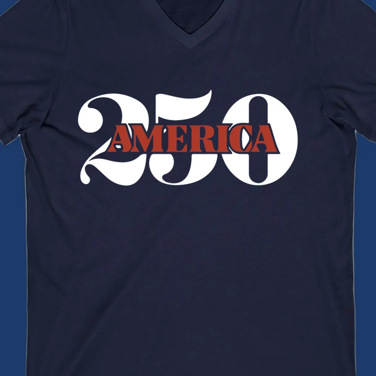 Bold typography design for America's 250th anniversary celebration, featuring '250' and 'AMERICA'.