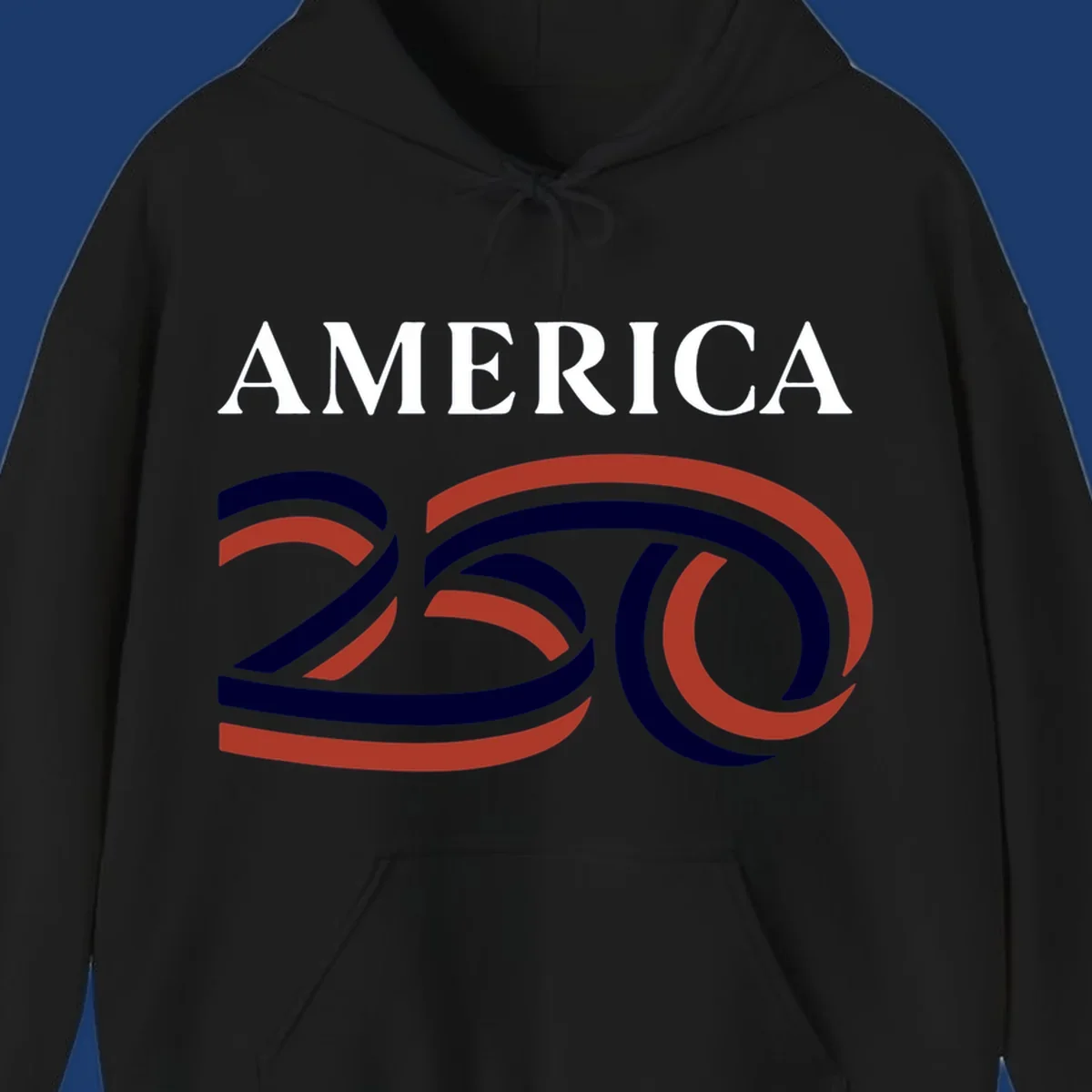 America 250th Anniversary Celebration design with text AMERICA and graphic 250.