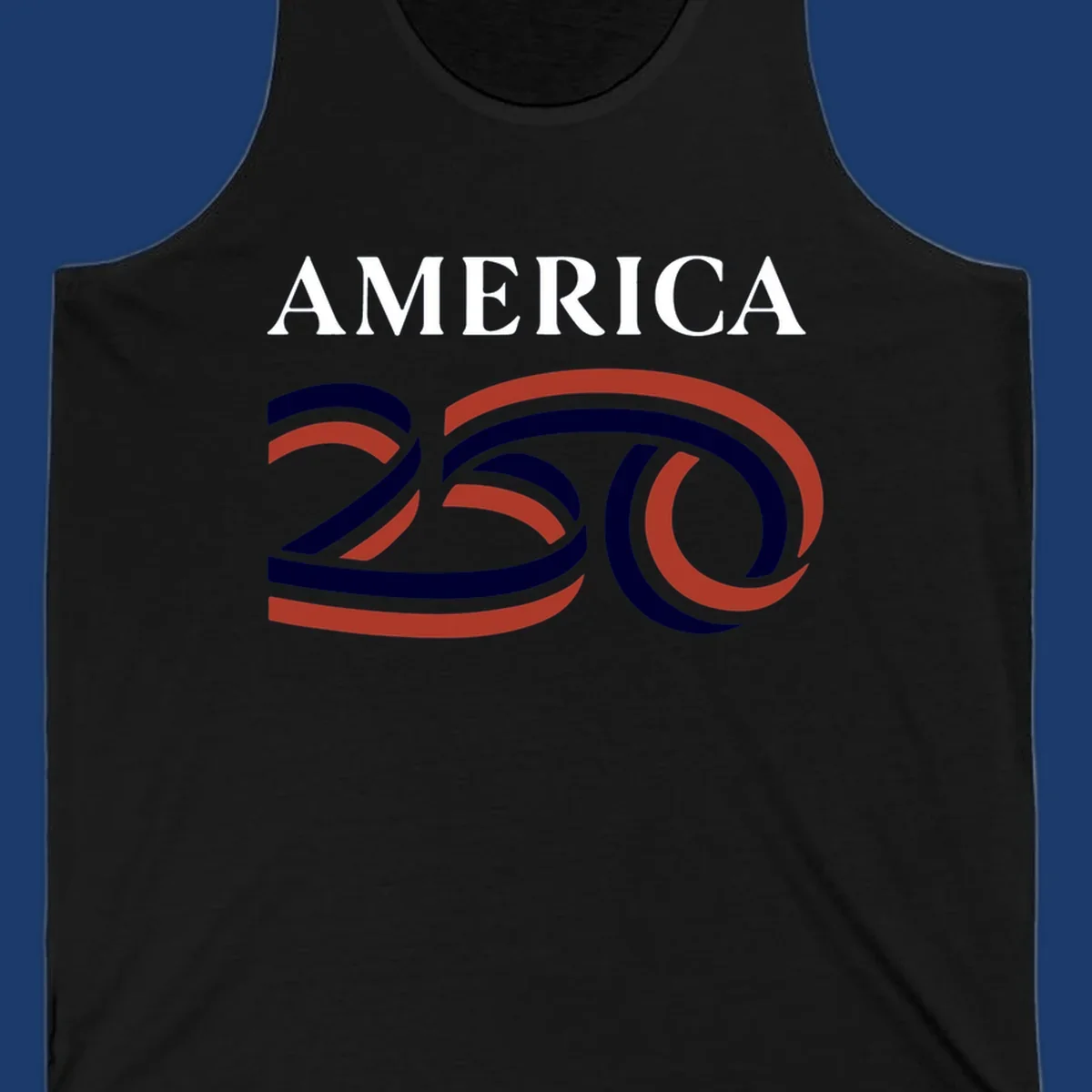 America 250th Anniversary Celebration design with text AMERICA and graphic 250.