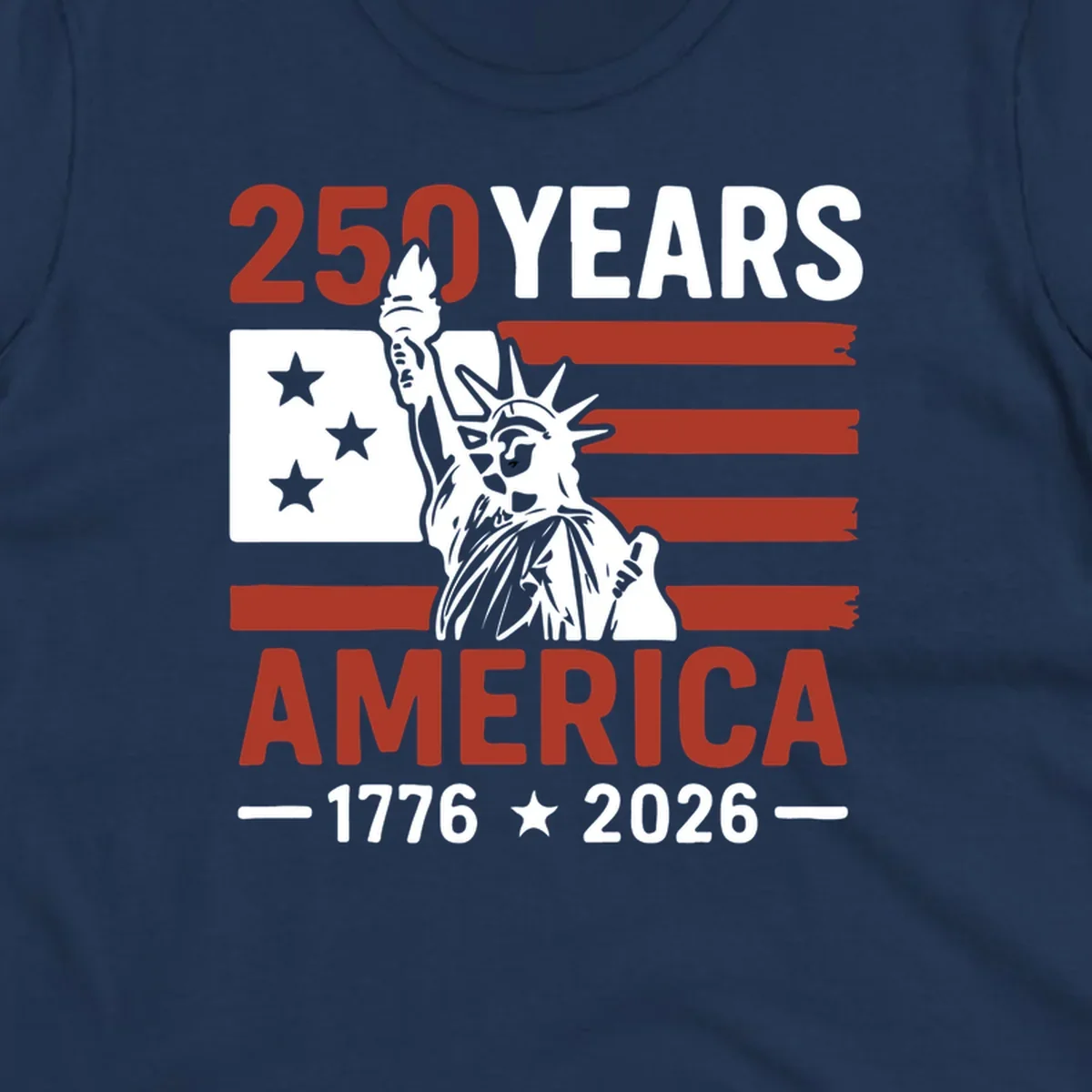America 250th anniversary design with Statue of Liberty and American flag.