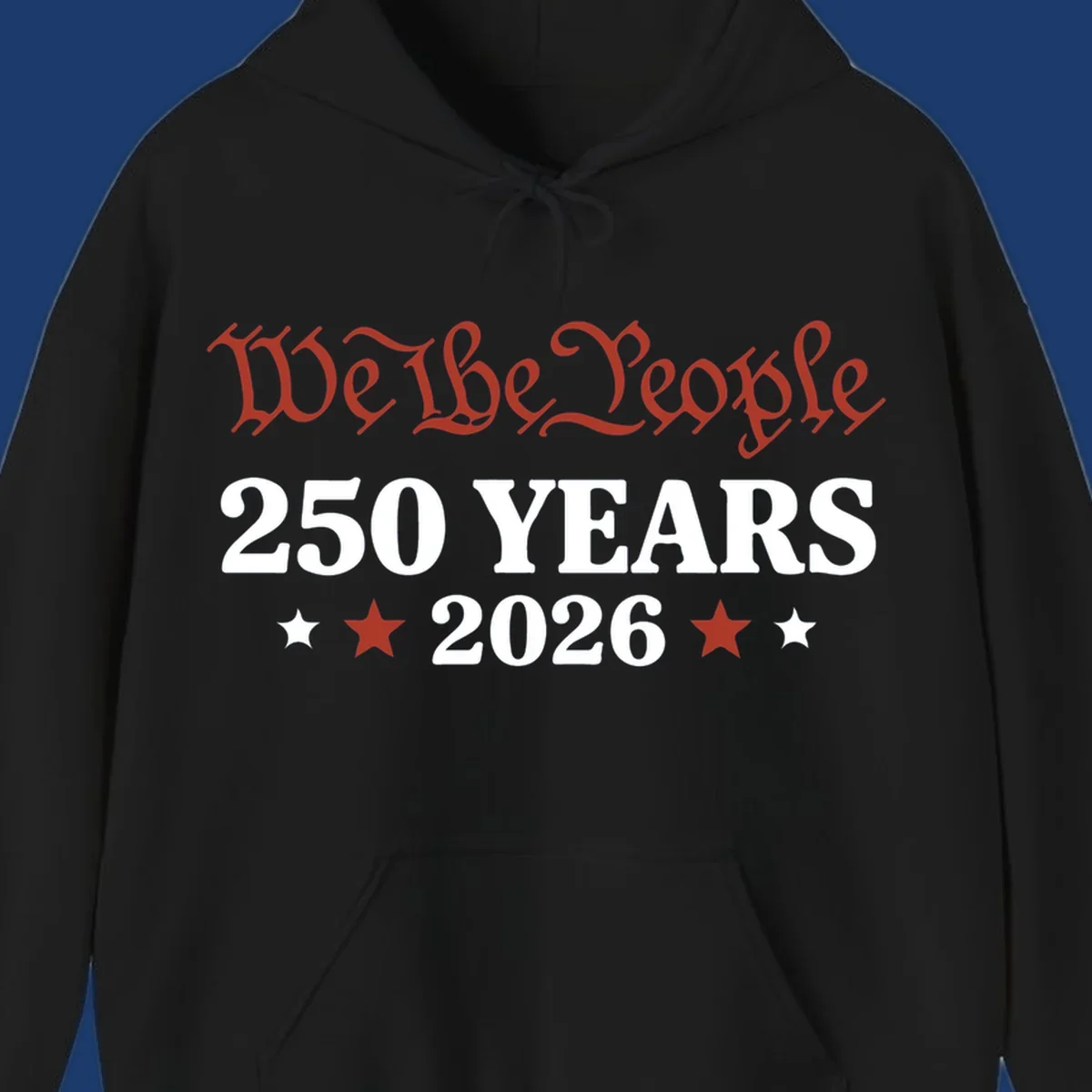 America 250 Years 2026 design featuring 'We the People' text and stars.