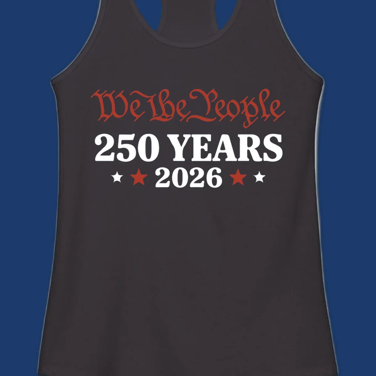 America 250 Years 2026 design featuring 'We the People' text and stars.