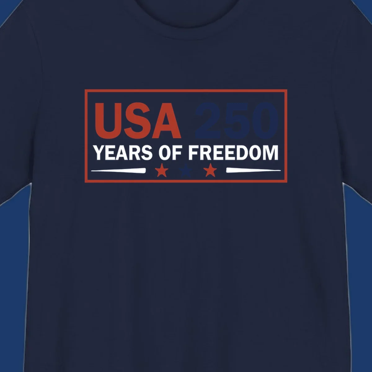 USA 250 freedom patriotic text and graphic design for celebration.