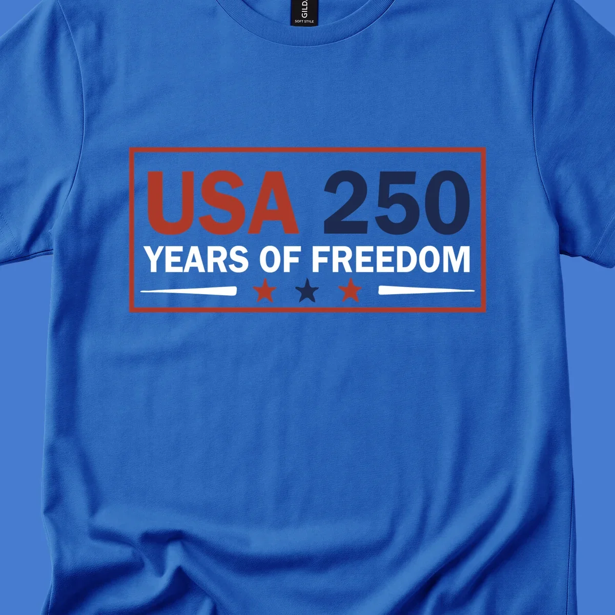 USA 250 freedom patriotic text and graphic design for celebration.