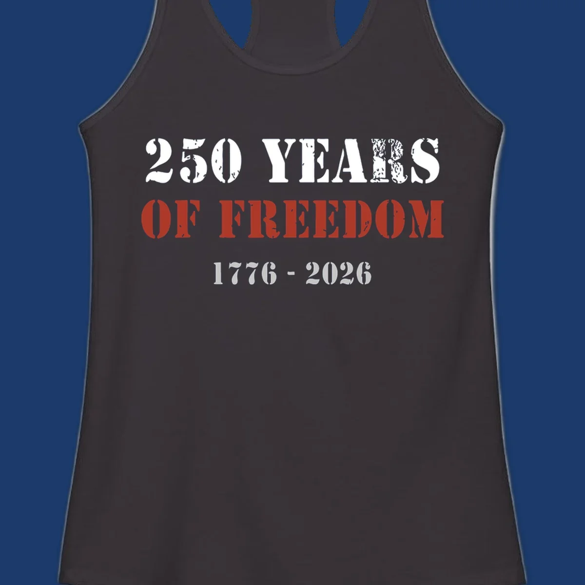 Text design celebrating America's 250 years of freedom with dates 1776-2026.