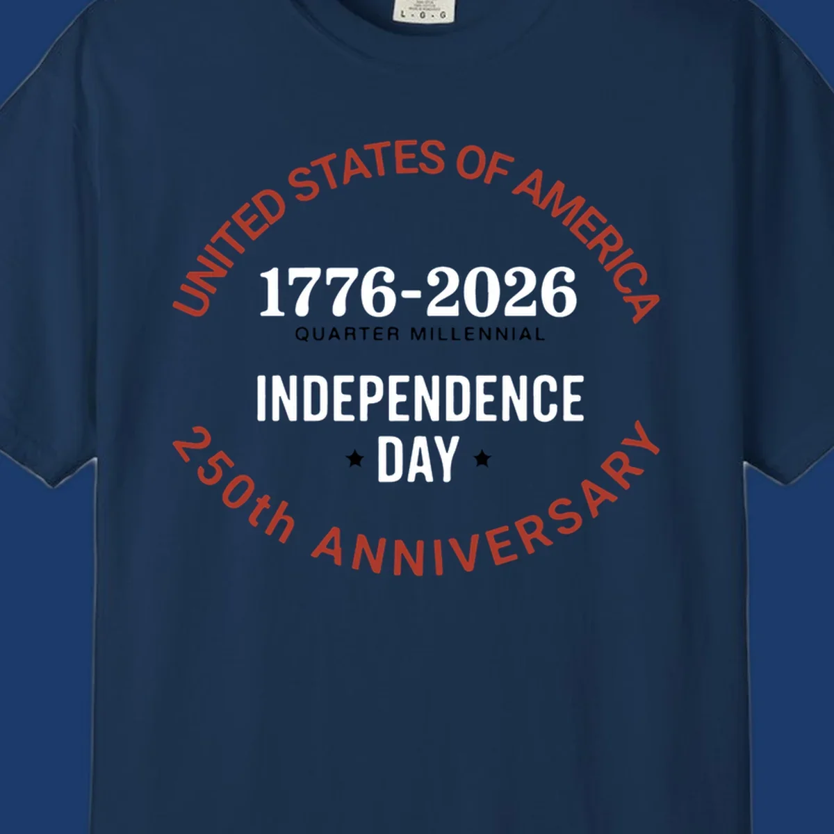 Typography design for America's 250th Anniversary celebration, featuring '1776-2026 Independence Day'.