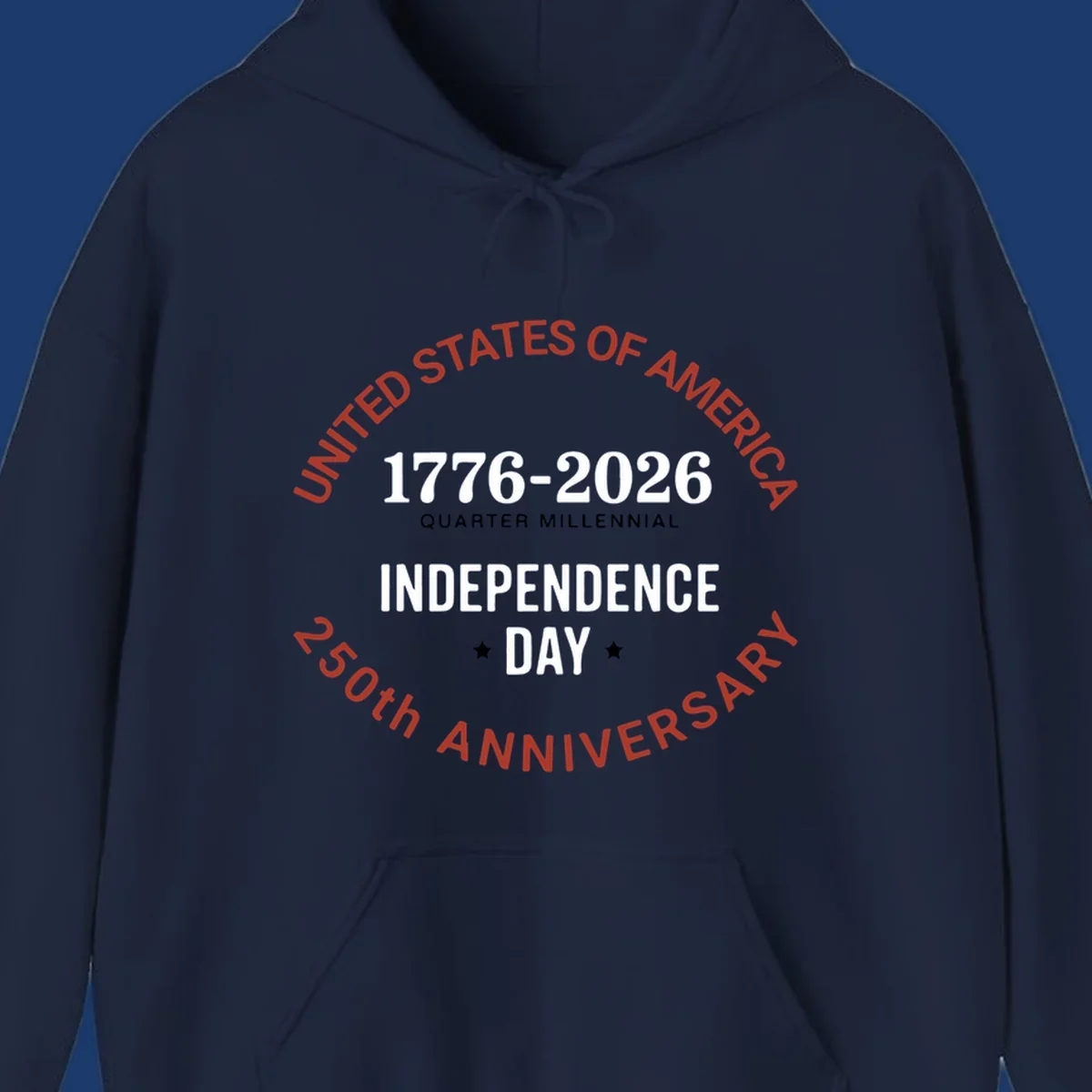 Typography design for America's 250th Anniversary celebration, featuring '1776-2026 Independence Day'.