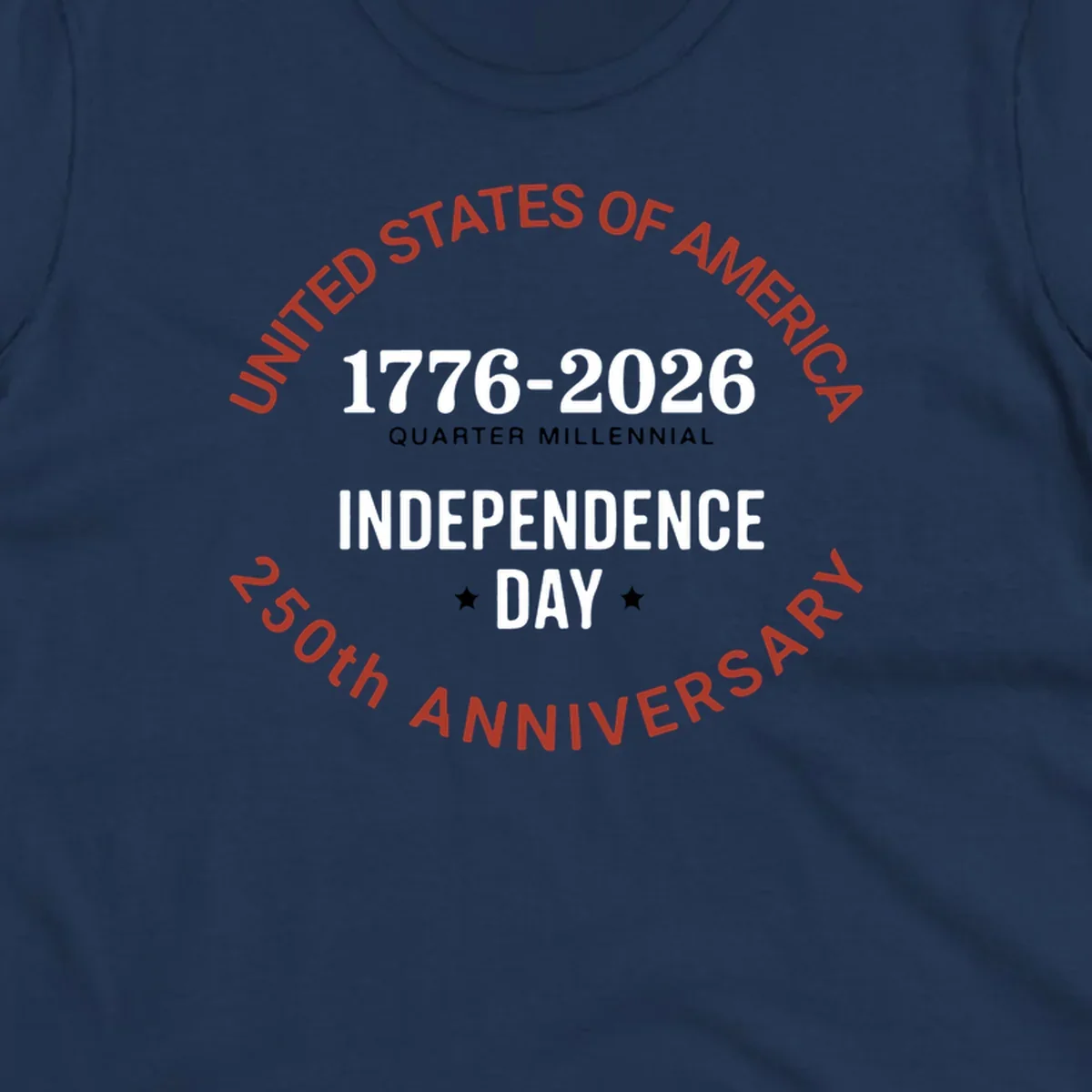 Typography design for America's 250th Anniversary celebration, featuring '1776-2026 Independence Day'.
