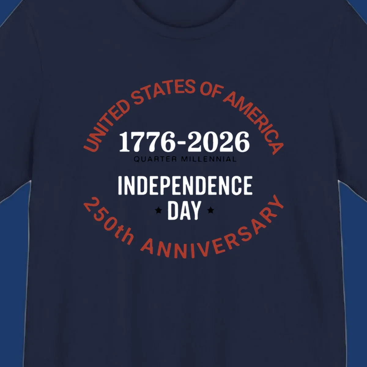 Typography design for America's 250th Anniversary celebration, featuring '1776-2026 Independence Day'.