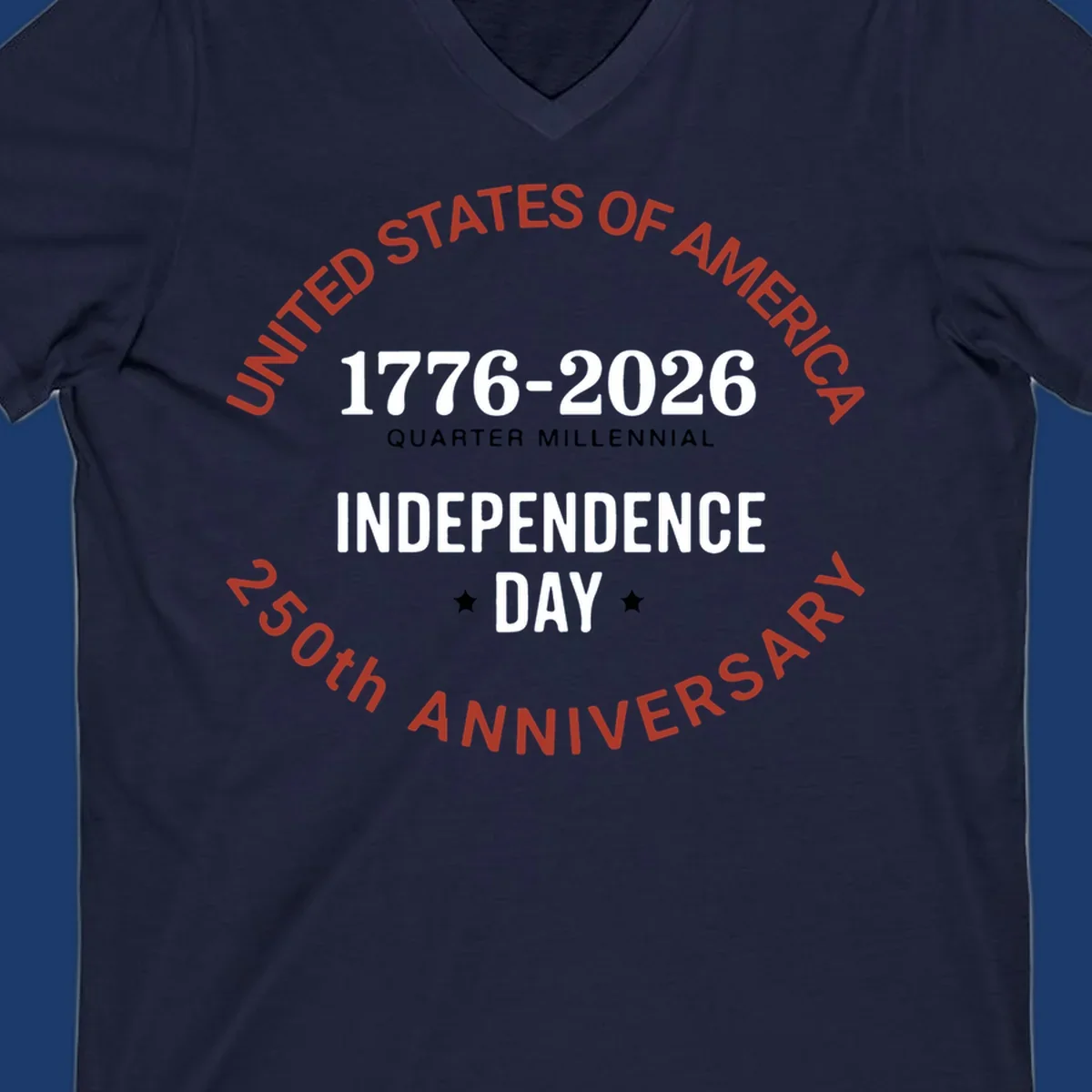 Typography design for America's 250th Anniversary celebration, featuring '1776-2026 Independence Day'.