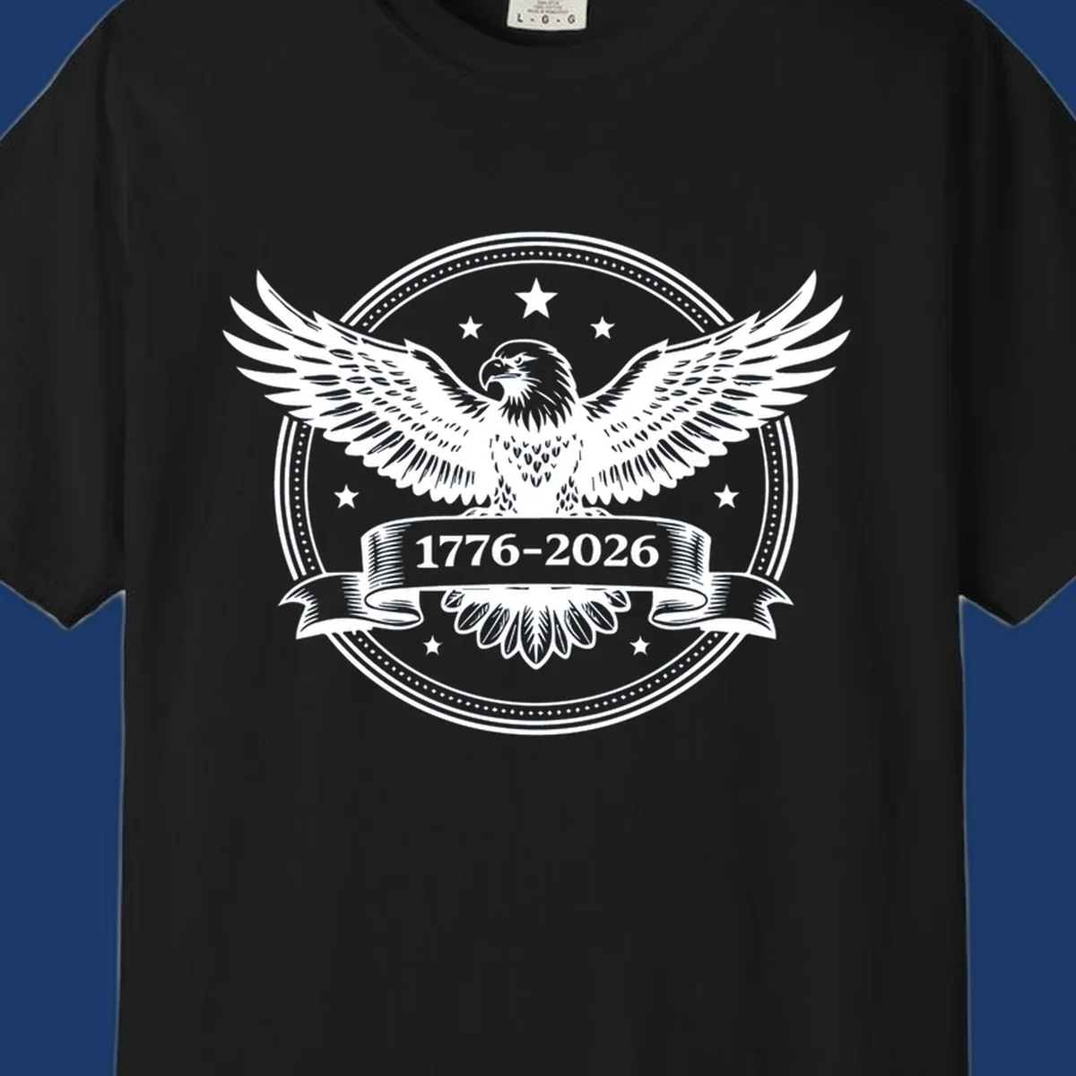Eagle with banner reading 1776-2026 for America's 250th anniversary.
