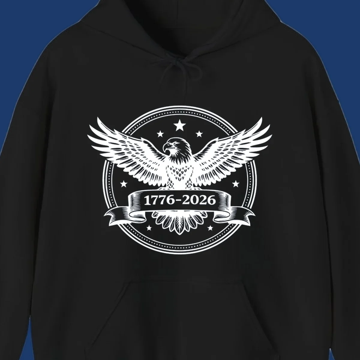 Eagle with banner reading 1776-2026 for America's 250th anniversary.