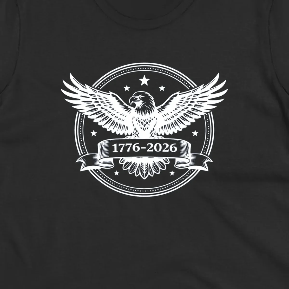 Eagle with banner reading 1776-2026 for America's 250th anniversary.