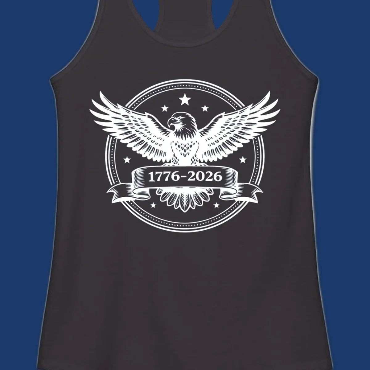Eagle with banner reading 1776-2026 for America's 250th anniversary.