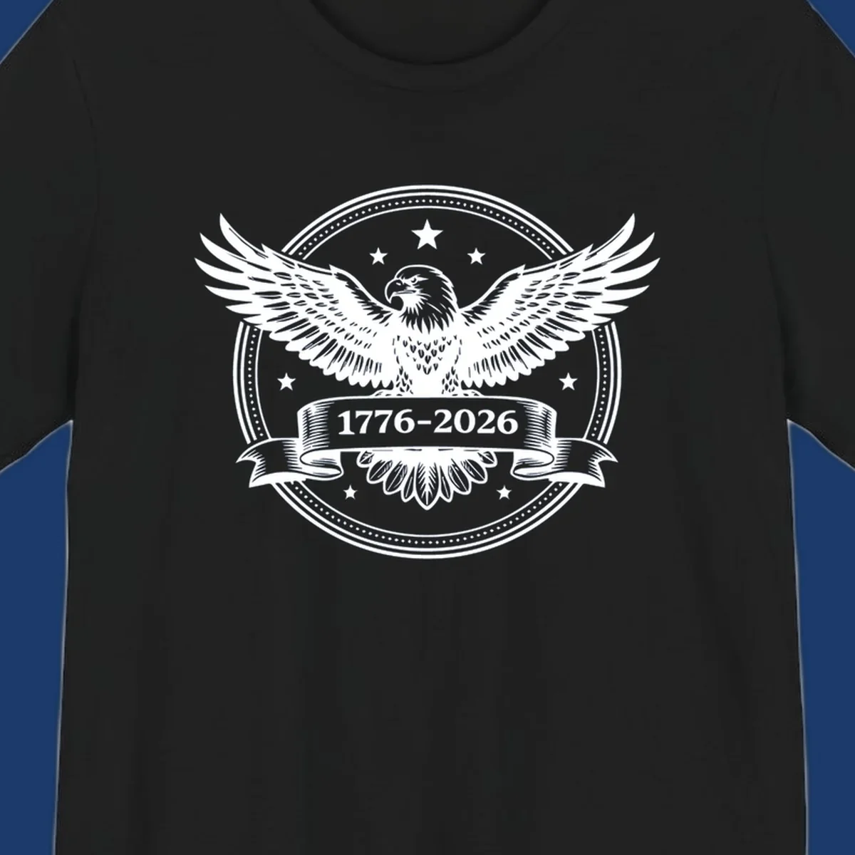 Eagle with banner reading 1776-2026 for America's 250th anniversary.