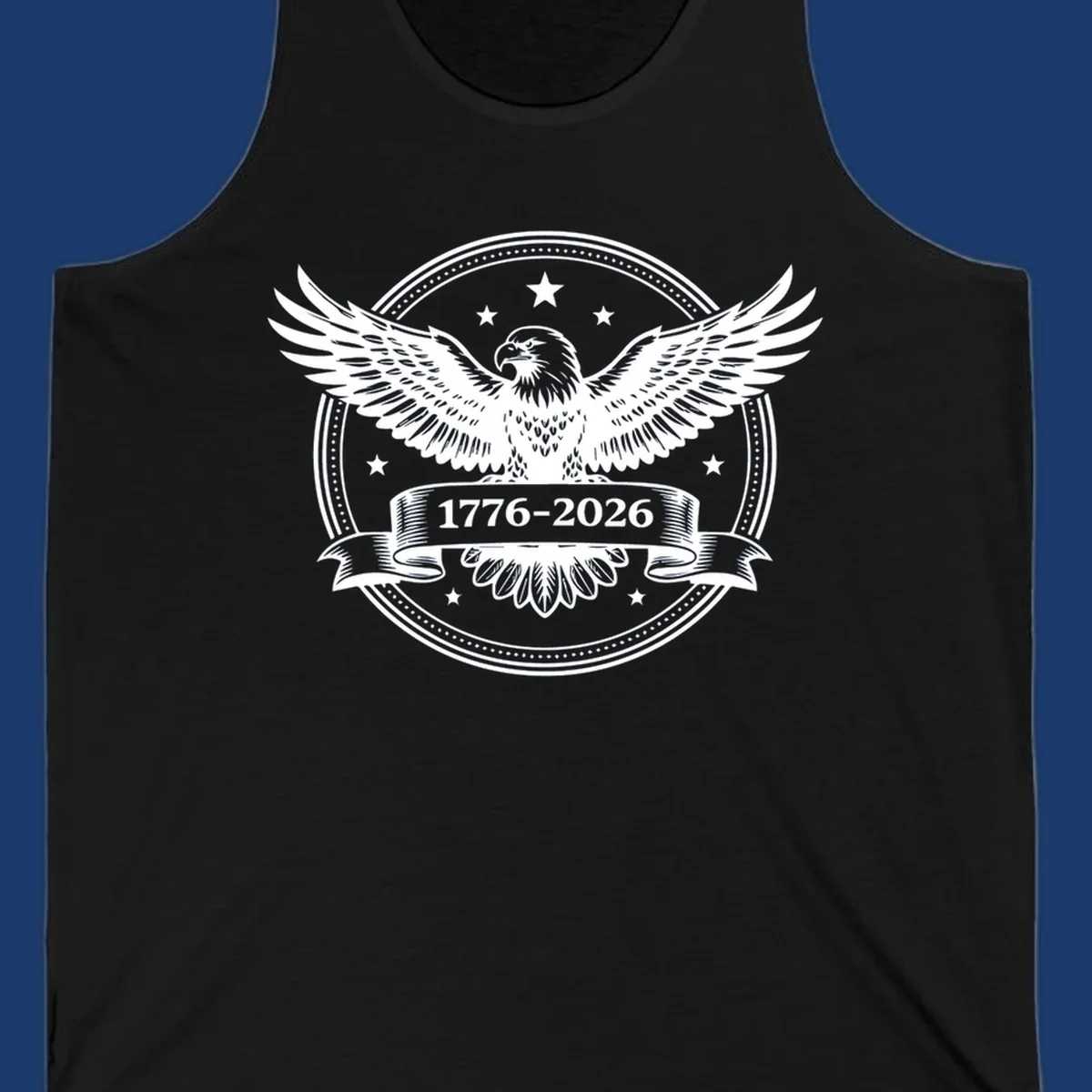 Eagle with banner reading 1776-2026 for America's 250th anniversary.