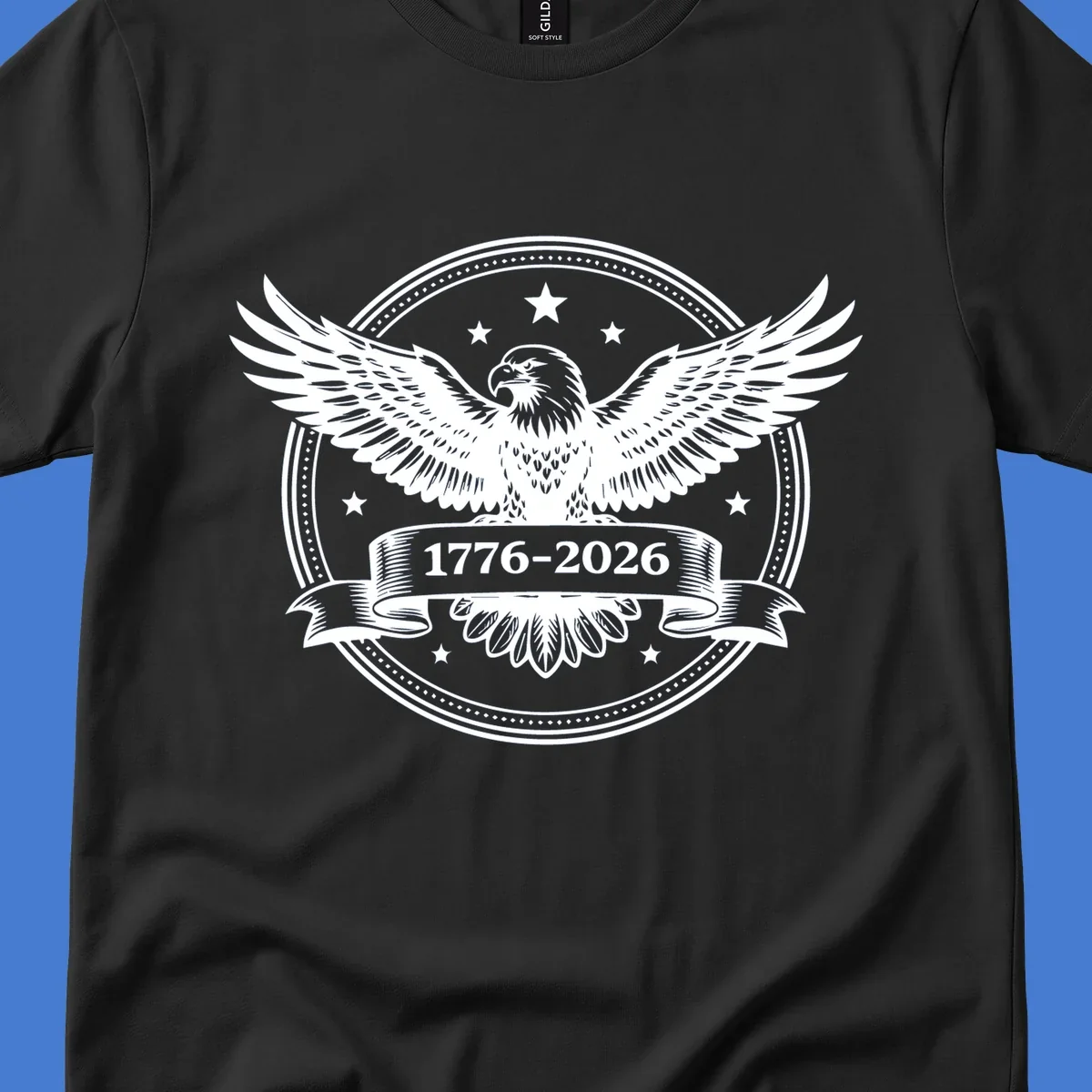 Eagle with banner reading 1776-2026 for America's 250th anniversary.