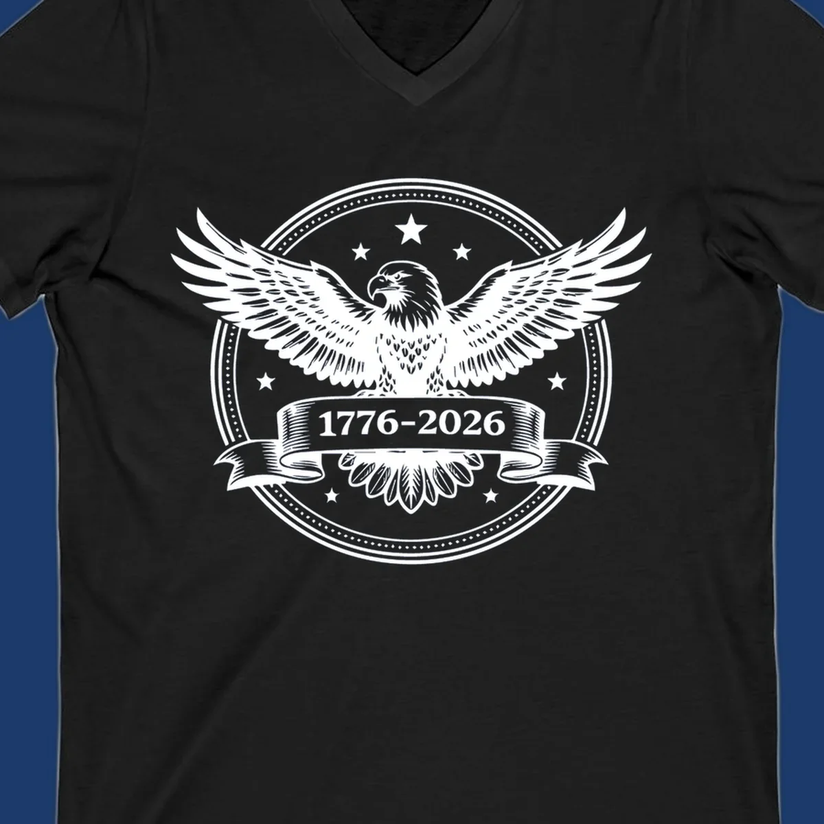 Eagle with banner reading 1776-2026 for America's 250th anniversary.