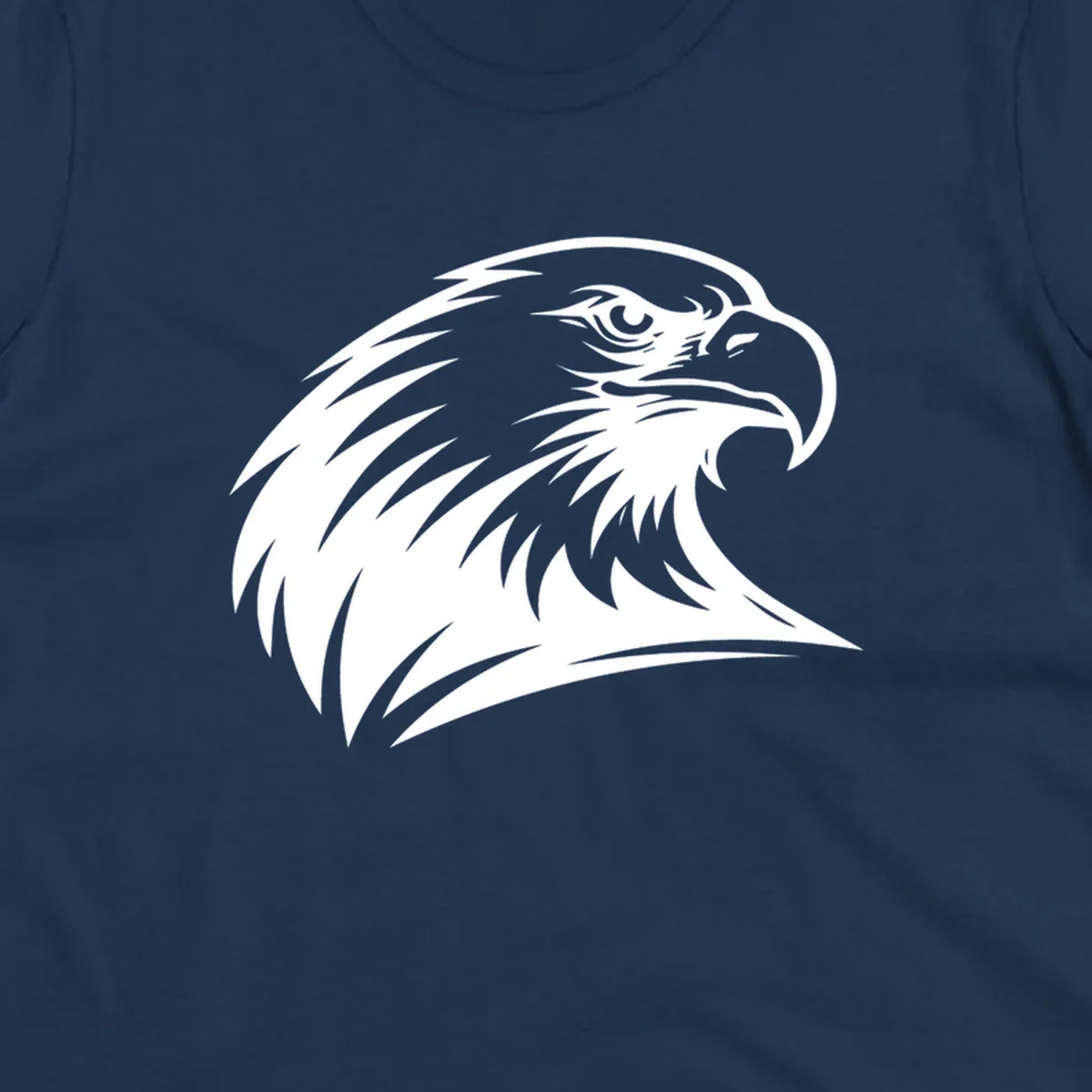 Bold illustration of an american eagle head in profile, representing american eagle spirit.