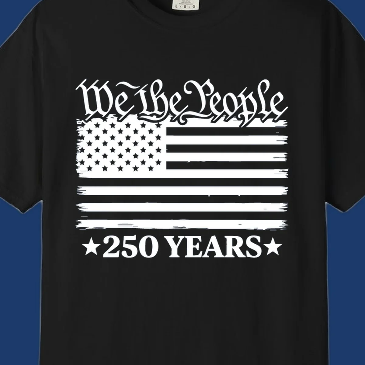 We the People 250 years America patriotic flag design.