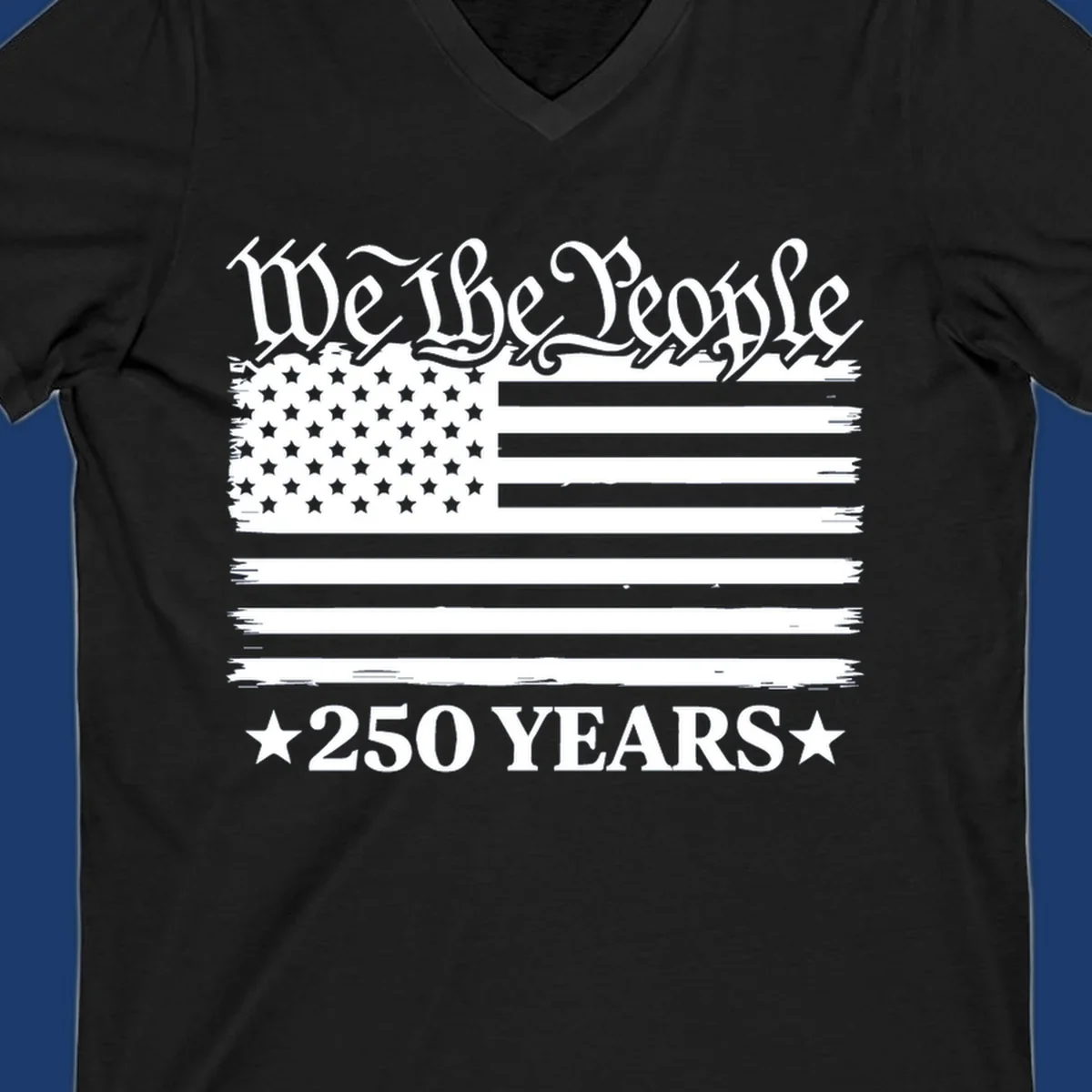We the People 250 years America patriotic flag design.