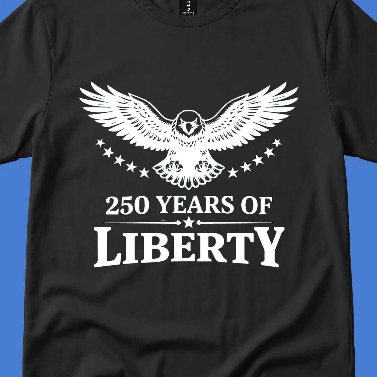America 250th anniversary eagle with wings spread and '250 Years Of Liberty' text.