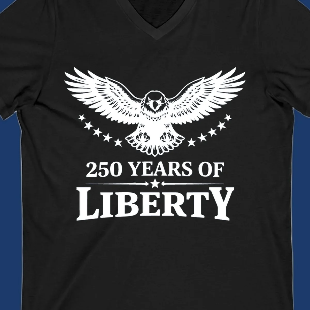 America 250th anniversary eagle with wings spread and '250 Years Of Liberty' text.