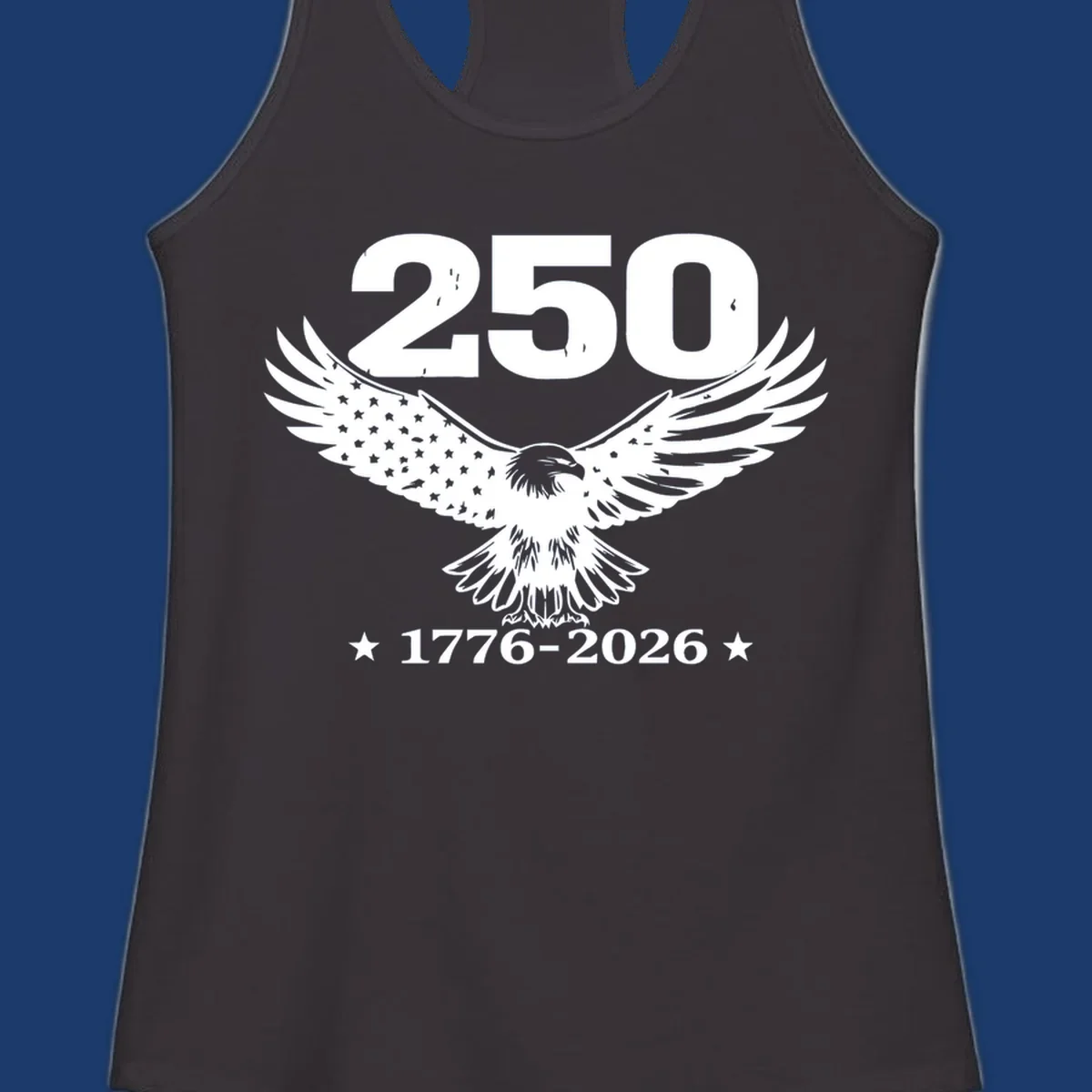 America 250th anniversary design with eagle and flag, 1776-2026.