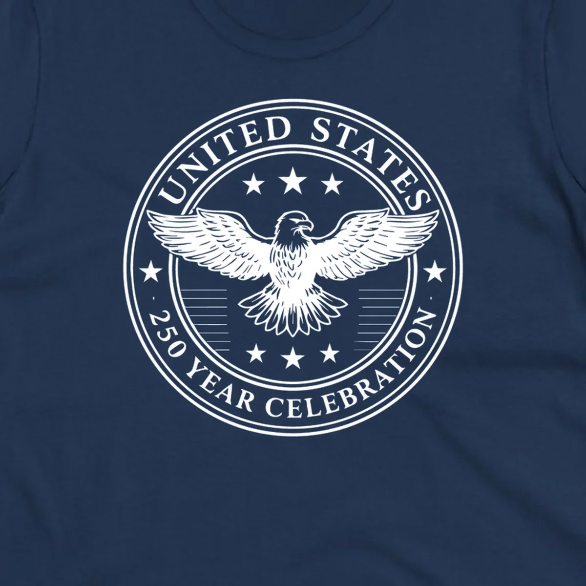 America 250th anniversary emblem featuring an eagle and text.