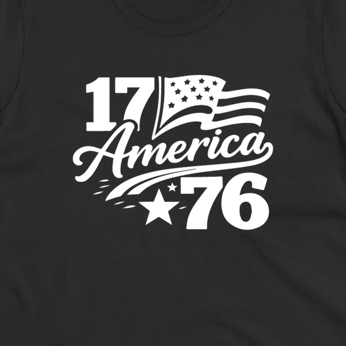 America 250th Anniversary bold text design with American flag and star.
