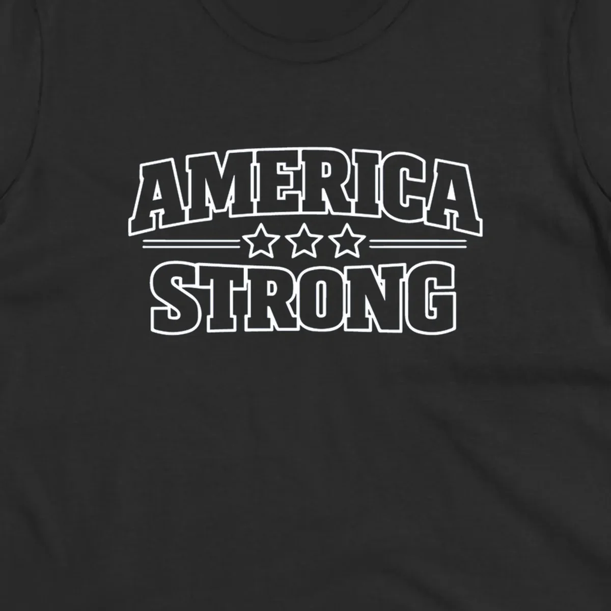 America Strong typography with stars, patriotic celebration design.