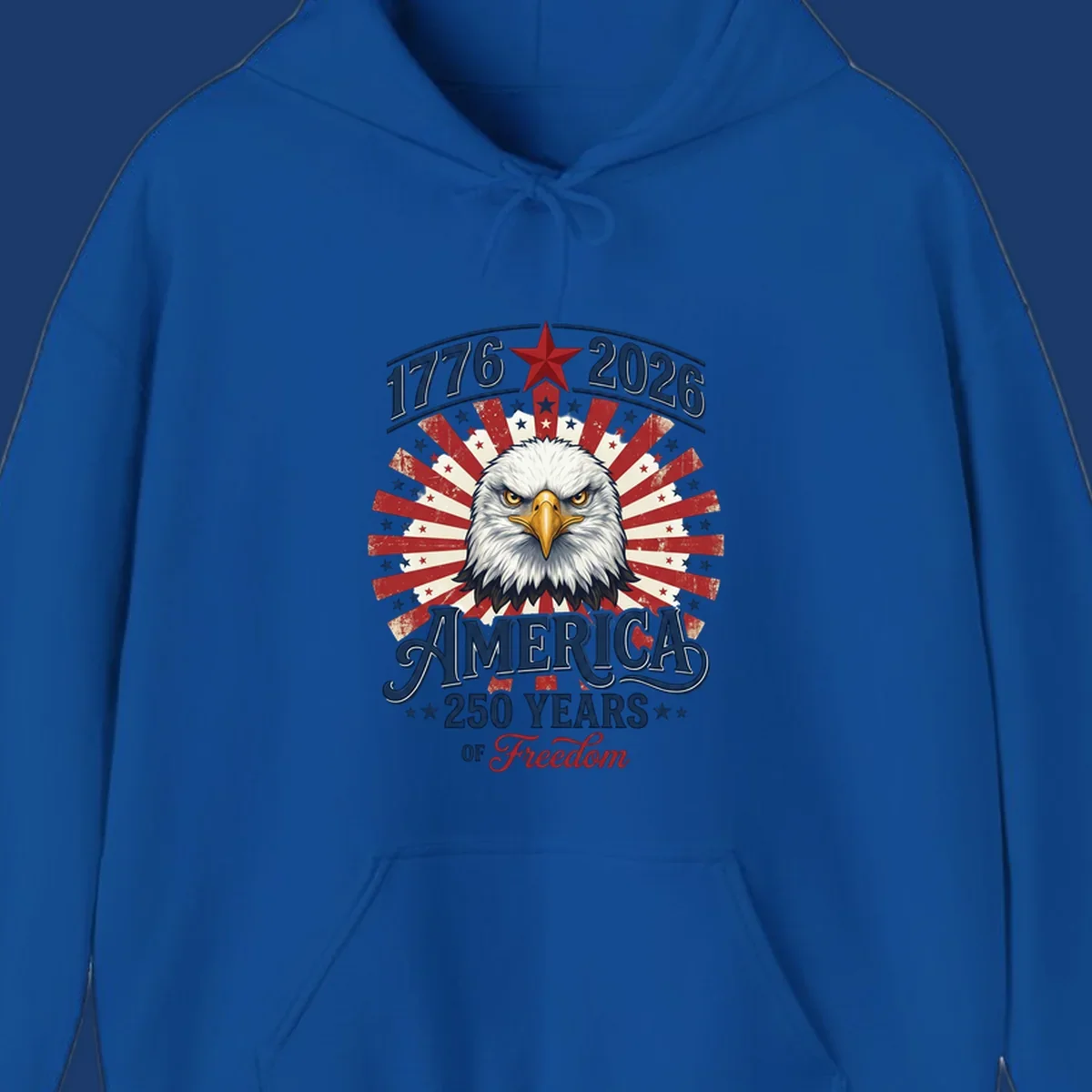 America 250 Years Of Freedom eagle patriotic design with text 1776 2026.