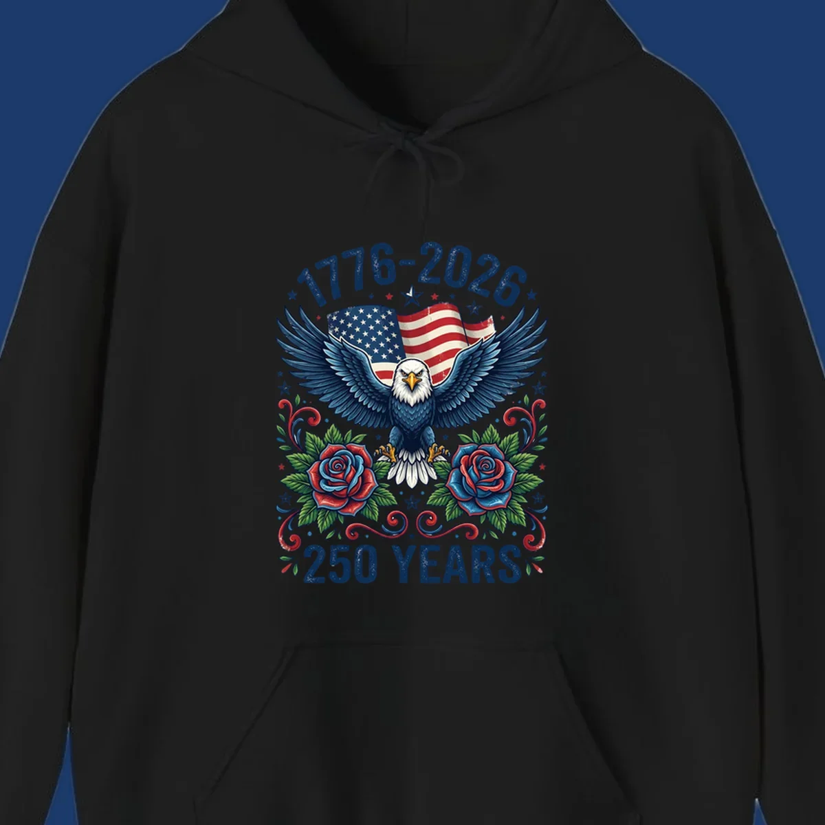 American eagle and flag design celebrating America's 250 years from 1776-2026.