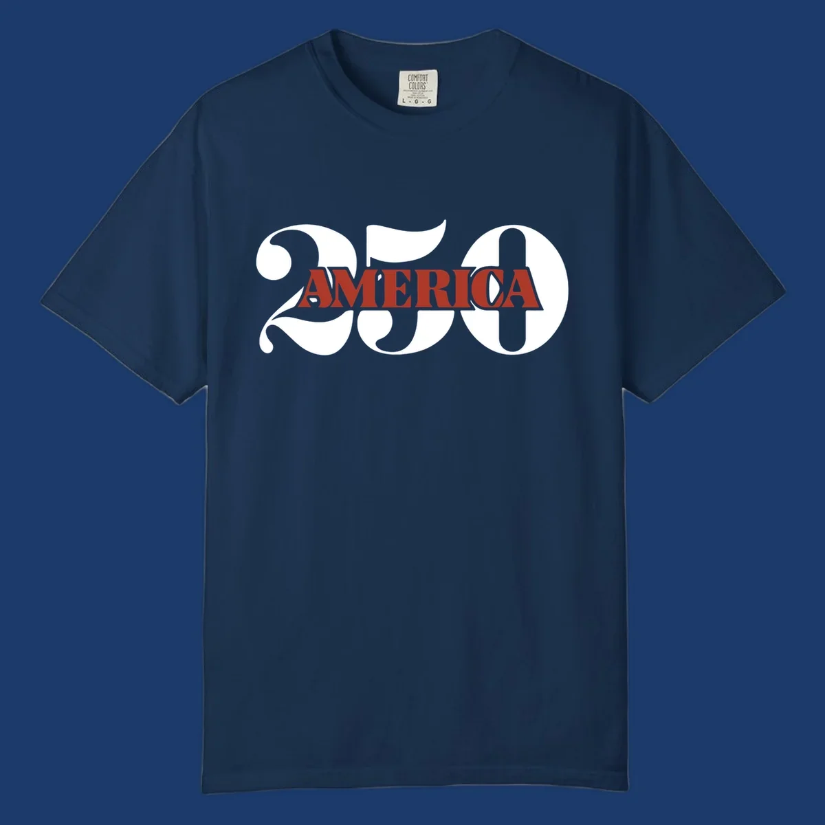 Bold typography design for America's 250th anniversary celebration, featuring '250' and 'AMERICA'.