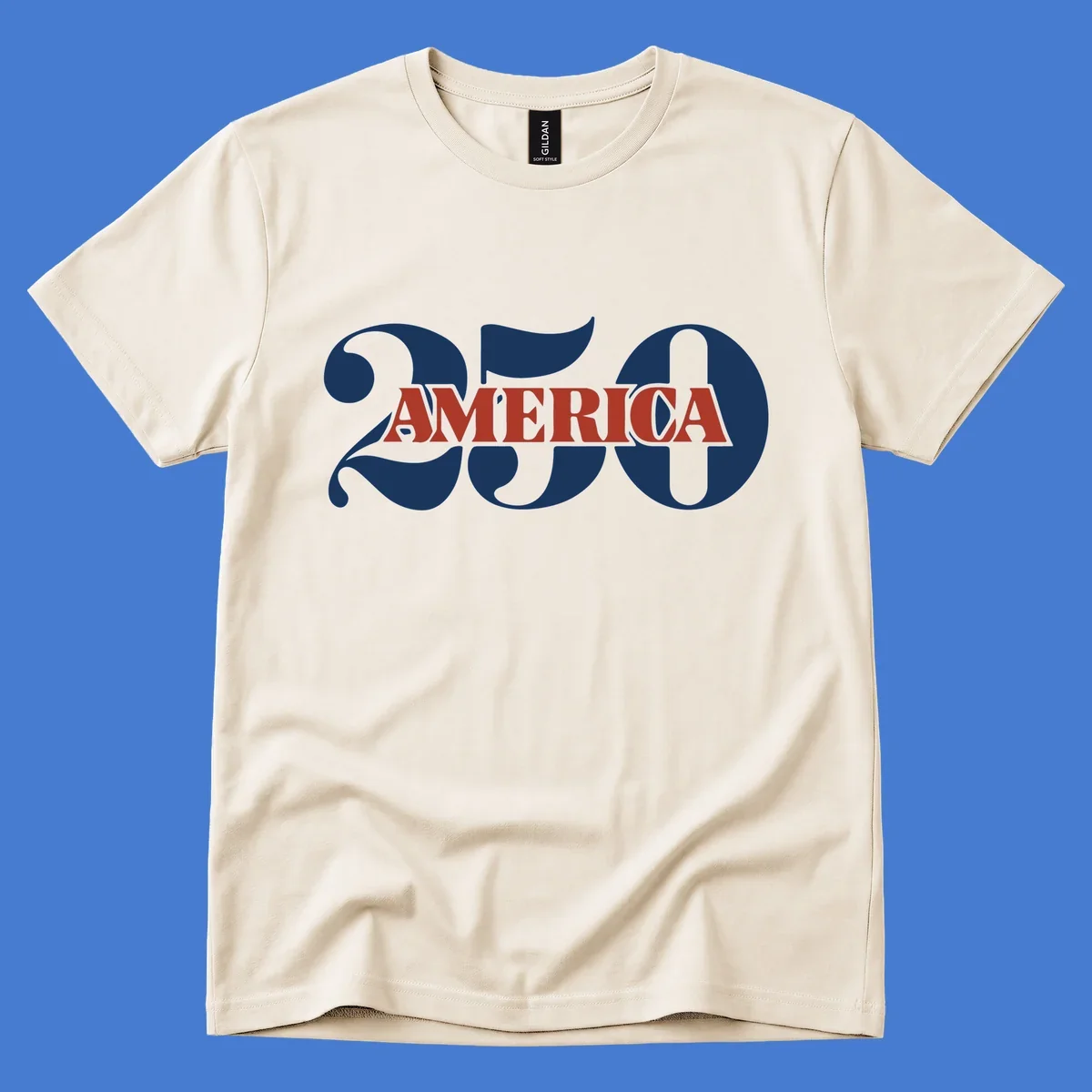 Bold typography design for America's 250th anniversary celebration, featuring '250' and 'AMERICA'.