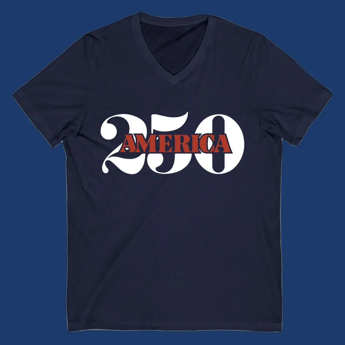 Bold typography design for America's 250th anniversary celebration, featuring '250' and 'AMERICA'.