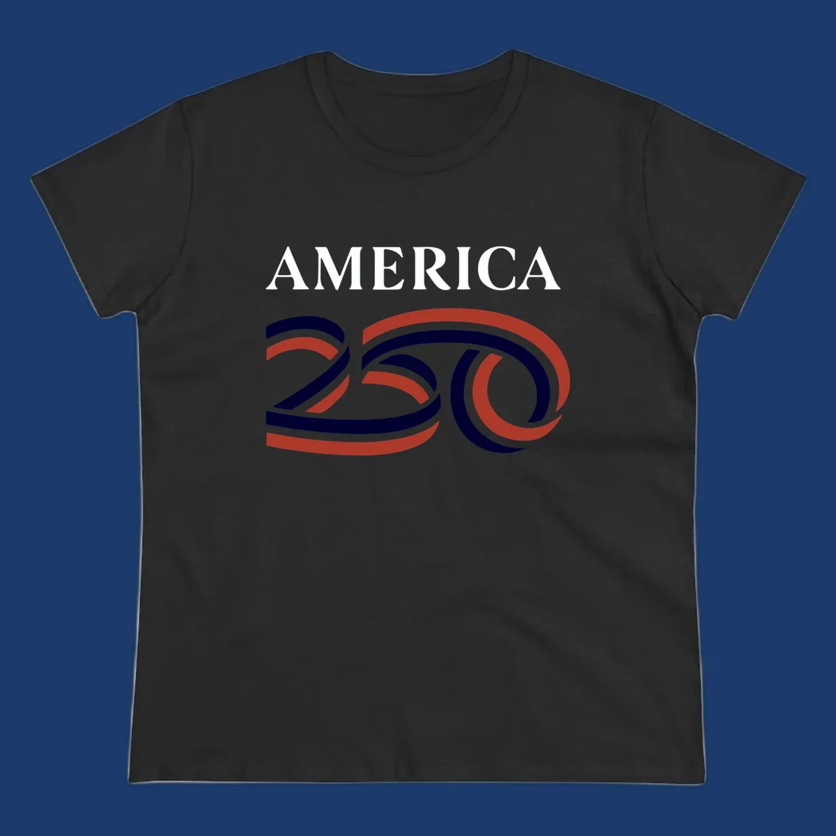 America 250th Anniversary Celebration design with text AMERICA and graphic 250.