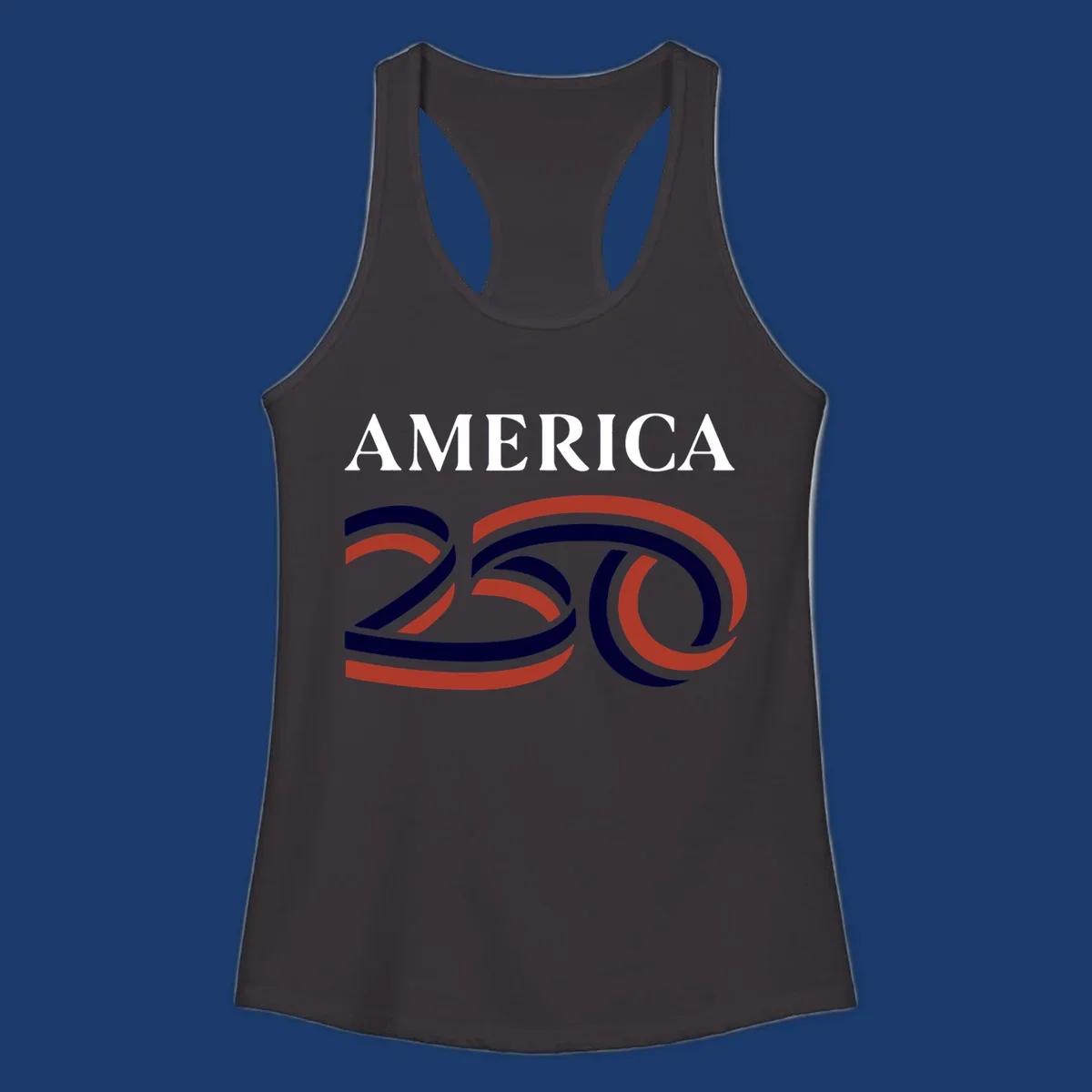America 250th Anniversary Celebration design with text AMERICA and graphic 250.