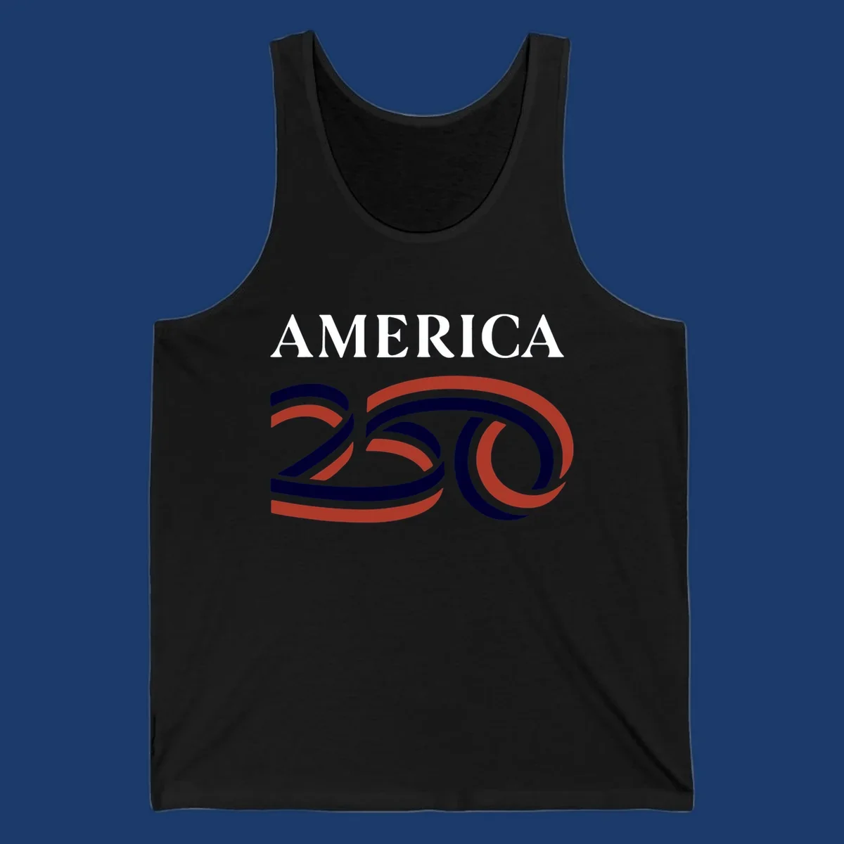 America 250th Anniversary Celebration design with text AMERICA and graphic 250.