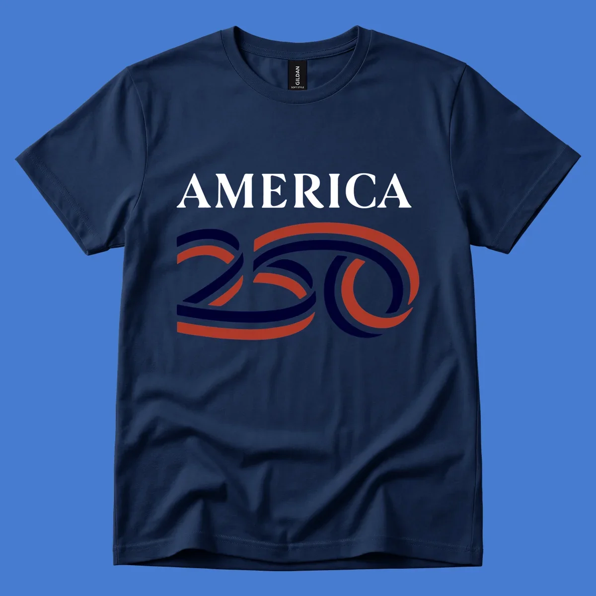 America 250th Anniversary Celebration design with text AMERICA and graphic 250.
